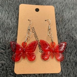 Red Butterfly Earrings